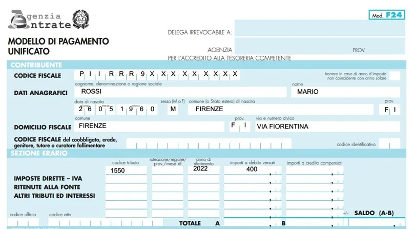 F24 CONTRATTO PRELIMINARE