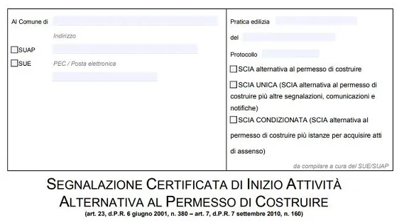 Scia alternativa al permesso di costruire quando