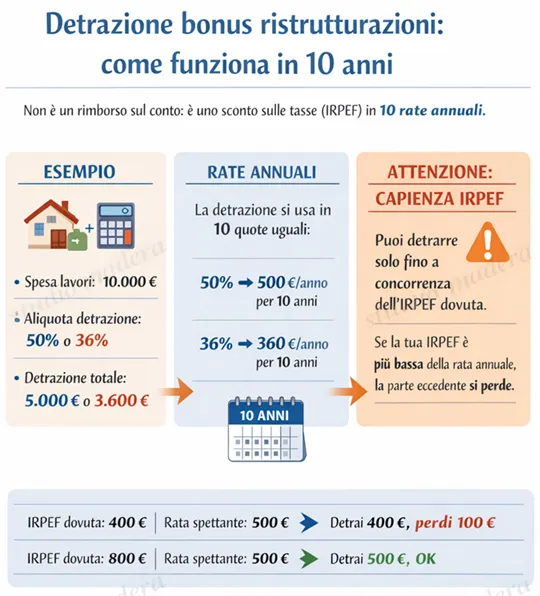 bonus ristrutturazione esempio numerico