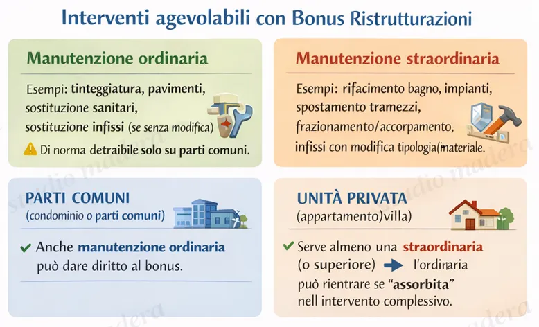bonus ristrutturazione manutenzione ordinaria straordinaria