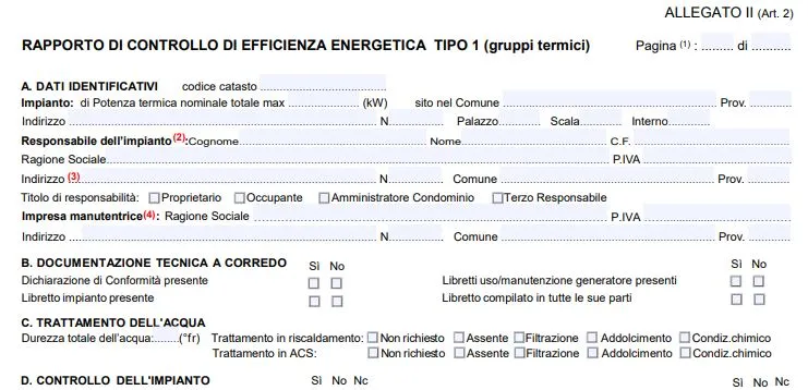 rapporto di efficienza caldaia frequenza